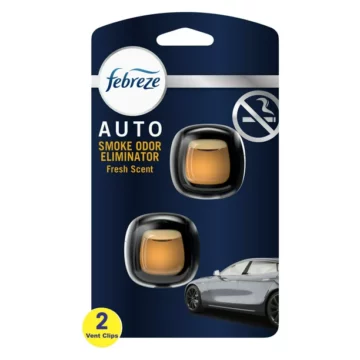 Febreze AUTO Air Freshener Vent Clip Smoke Odor Fighter, Pack of 2